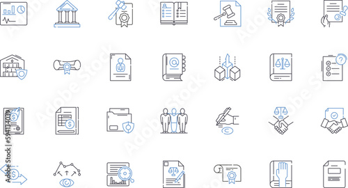 Technical supervision line icons collection. Expertise, Oversight, Direction, Guidance, Management, Monitoring, Inspection vector and linear illustration. Control,Leadership,Coordination outline signs