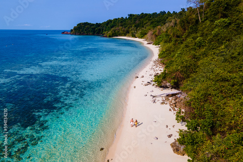 drone view at the beach of Koh Kradan island in Thailand © Chirapriya