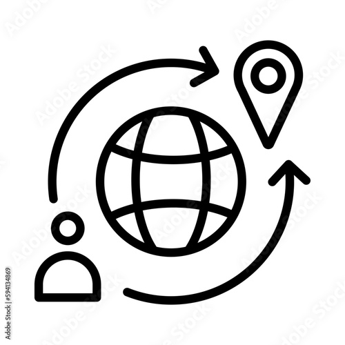 Immigration outline icon for immigration law, immigration enforcer, immigrant, expatriate, maps and location, international, border, global, world, 
travel logo