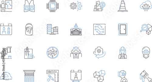 Scientific Principles line icons collection. Gravity, Chemistry, Thermodynamics, Kinetics, Electromagnetism, Quantum, Conservation vector and linear illustration. Newtonian,Entropy,Relativity outline