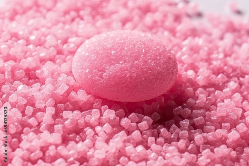 Pink Substance on White Surface - Close Up View. Generative AI Pink Substance on White Surface - Close Up View. Generative AI