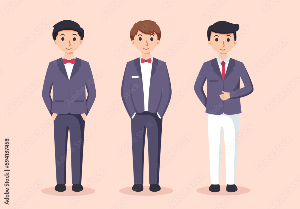 set of man in suit. businessman vector illustration
set of man in suit. businessman vector illustration