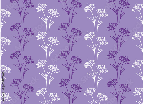 Black-eyed-Susan line art striped repeating pattern 