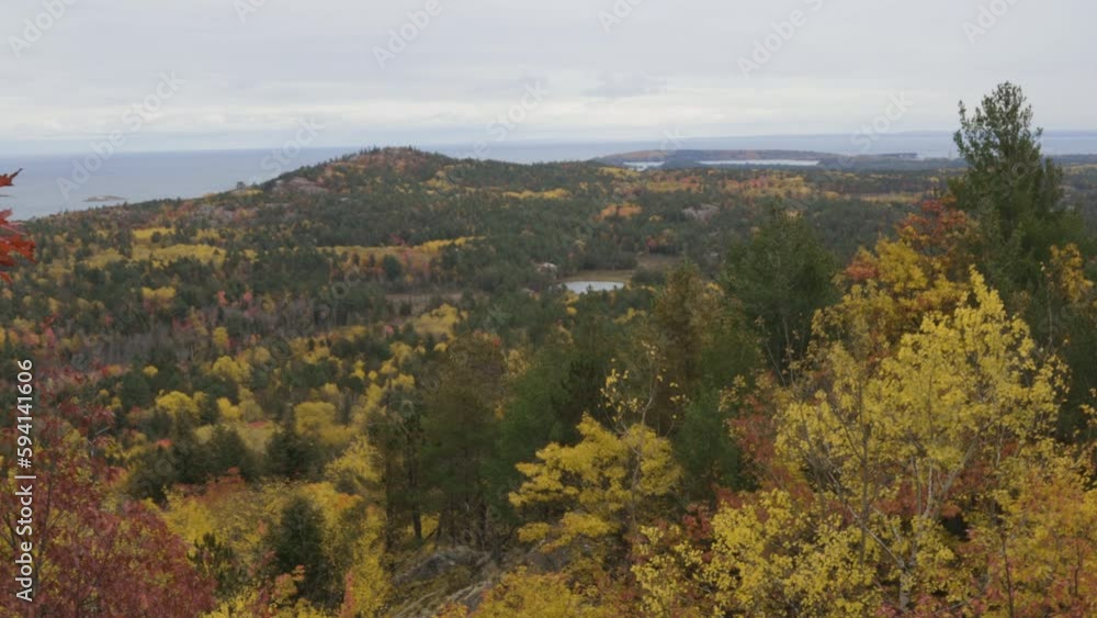 Handheld landscape shot of forests on the shore on Lake Superior. Shot in 4K Handheld landscape shot of forests on the shore on Lake Superior. Shot in 4K