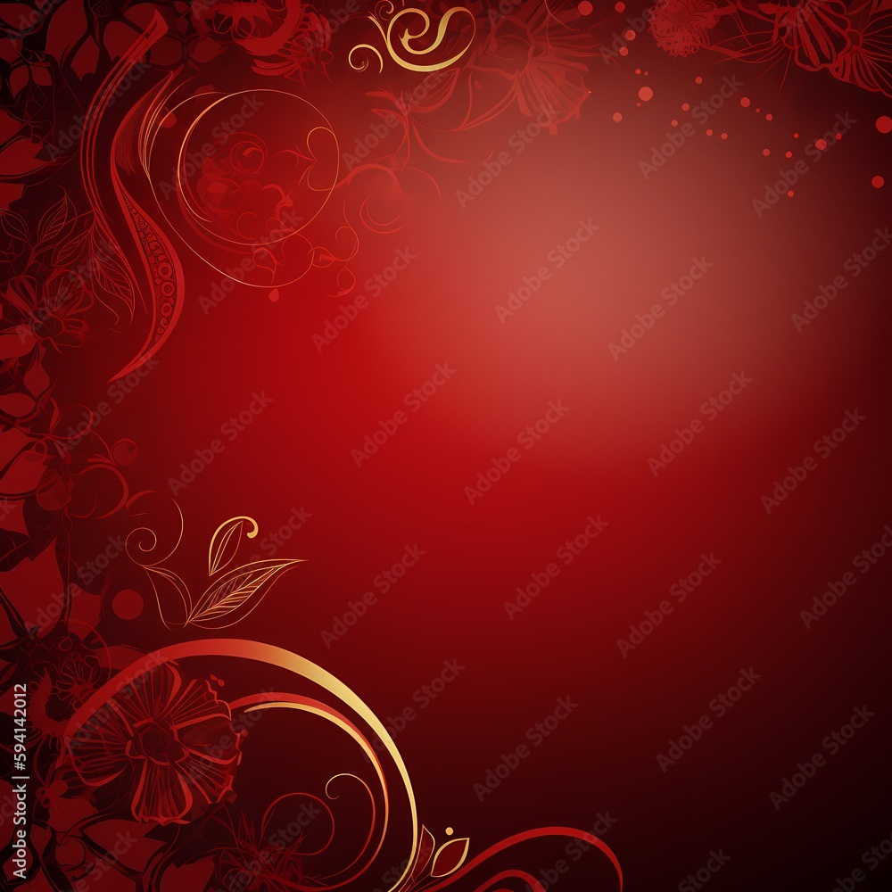 Happy Chinese new year luxury style pattern background vector. Oriental sakura flower gold line art texture on red background. Design illustration for wallpaper, card, poster, packaging, advertising Happy Chinese new year luxury style pattern background vector. Oriental sakura flower gold line art texture on red background. Design illustration for wallpaper, card, poster, packaging, advertising