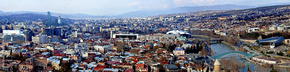 panorama of old Tbilisi the largest city in Georgia