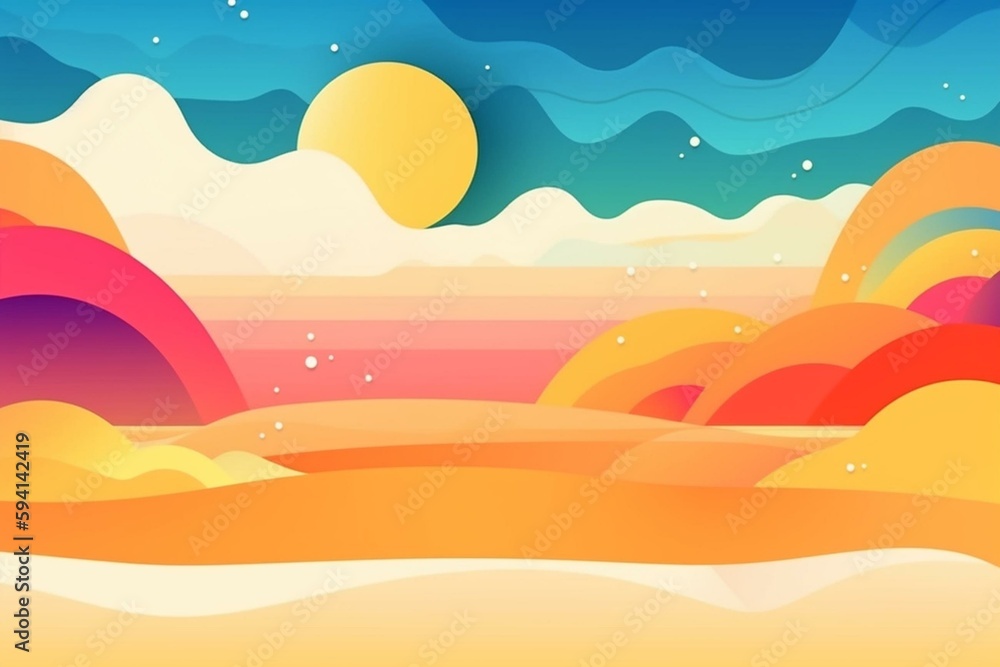 Beautiful summer background with beach. Generative AI