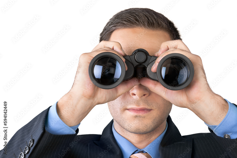 Businessman Using Binoculars Businessman Using Binoculars