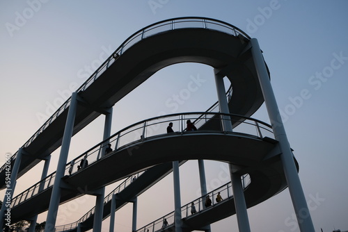 Photo of sky walk, Top view, at Kwan Yin Mountain, Xiamen, China, 24 December 2019