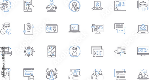 Educating line icons collection. Learning, Teaching, Instruction, Knowledge, Insight, Understanding, Training vector and linear illustration. Mentorship,Guidance,Scholarship outline signs set