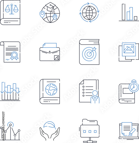 Cultural anthropology line icons collection. Ethnography, Kinship, Rituals, Socialization, Symbolism, Colonialism, Globalization vector and linear illustration. Identity,Power,Tradition outline signs