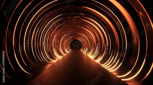 abstract background, tunnel of glowing arcs. 3d render. generative AI © 영준 서