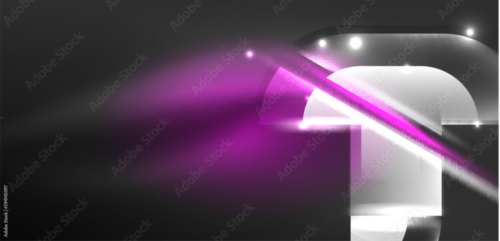 Abstract background glowing neon circles and lines with magic light effects. Hi-tech design for wallpaper, banner, background, landing page, wall art, invitation, prints, posters