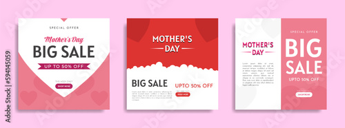 Mother s Day social media post collection template design