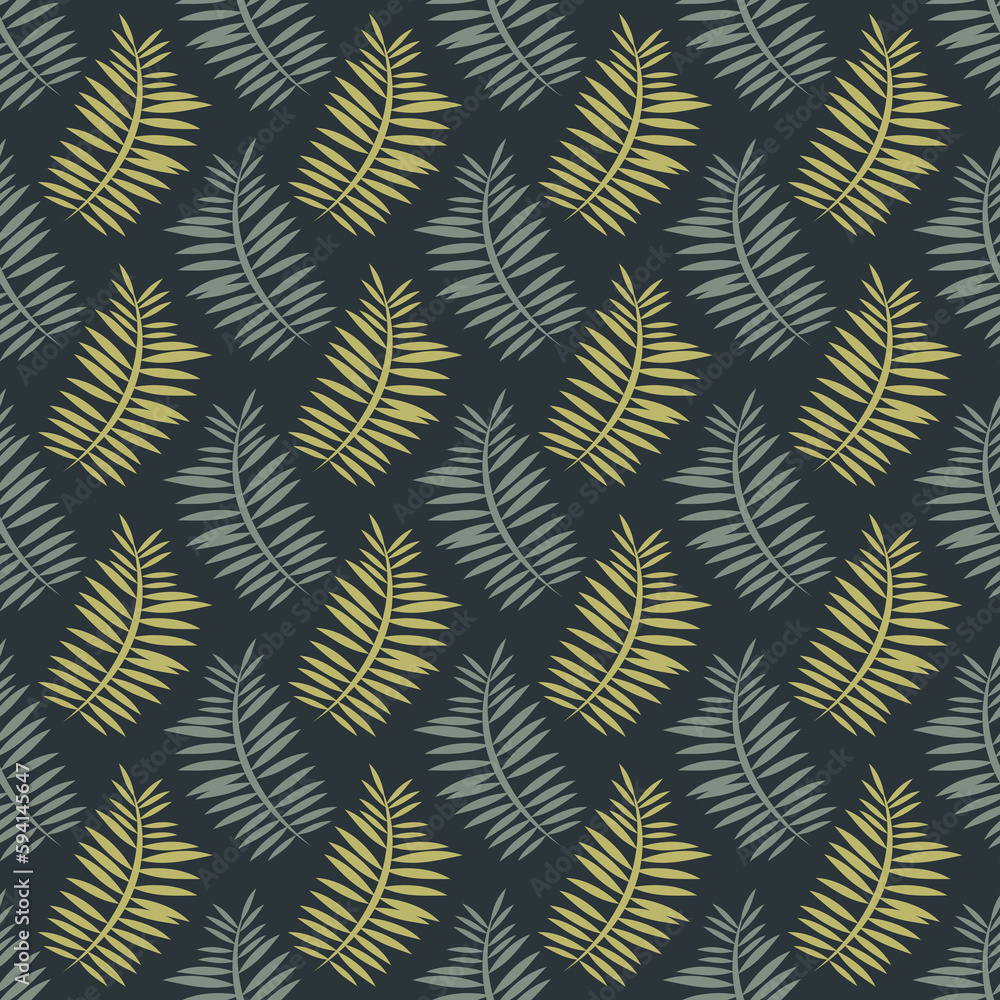 Gunmetal, dolphin gray & khaki fern seamless pattern Gunmetal, dolphin gray & khaki fern seamless pattern