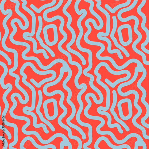 Seamless abstract pattern with curved lines, a maze. Design for fabric, Wallpaper, and cards .