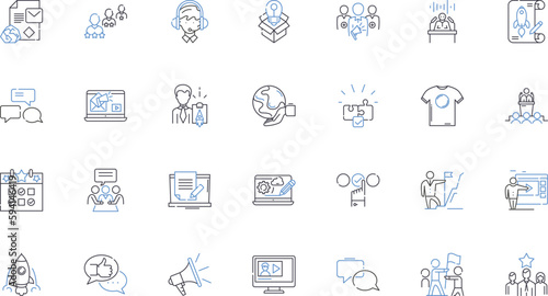Propagation line icons collection. Multiplication, Replication, Breeding, Spreading, Dissemination, Proliferation, Expansion vector and linear illustration. Distribution,Cultivation,Generation outline