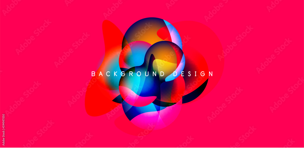 Fototapeta premium Spheres and circles abstract background, trendy colorful design. Vector Illustration For Wallpaper, Banner, Background, Card, Book Illustration, landing page