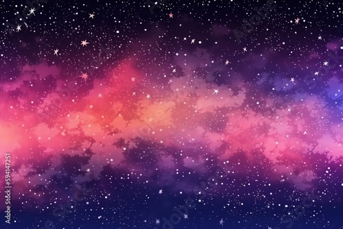 Hand - drawn stars are cute starry sky, gradation background texture material of the universe. AI generative