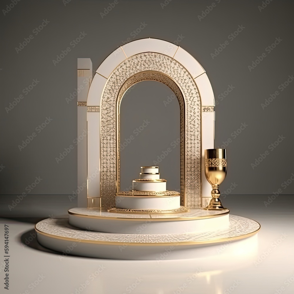 lantern and mosque islamic, eid mubarak banner with generative AI lantern and mosque islamic, eid mubarak banner with generative AI