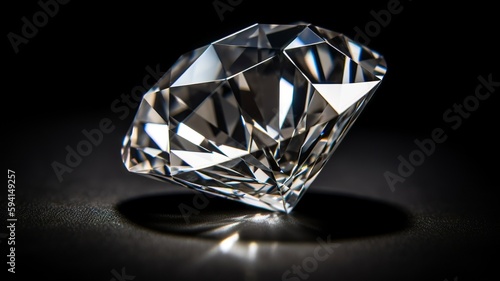Elegant White Diamond on Black Velvet