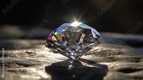 Sparkling White Diamond in Sunlight