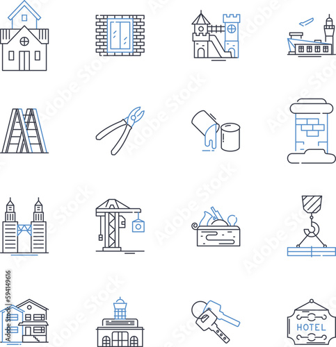 Grinder line icons collection. Crushing, Pulverizing, Grinding, Shredding, Milling, Smashing, Whipping vector and linear illustration. Chopping,Mincing,Gritting outline signs set