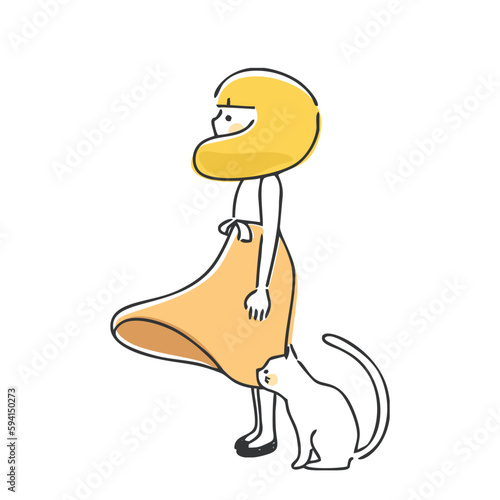 遠くを見る女性