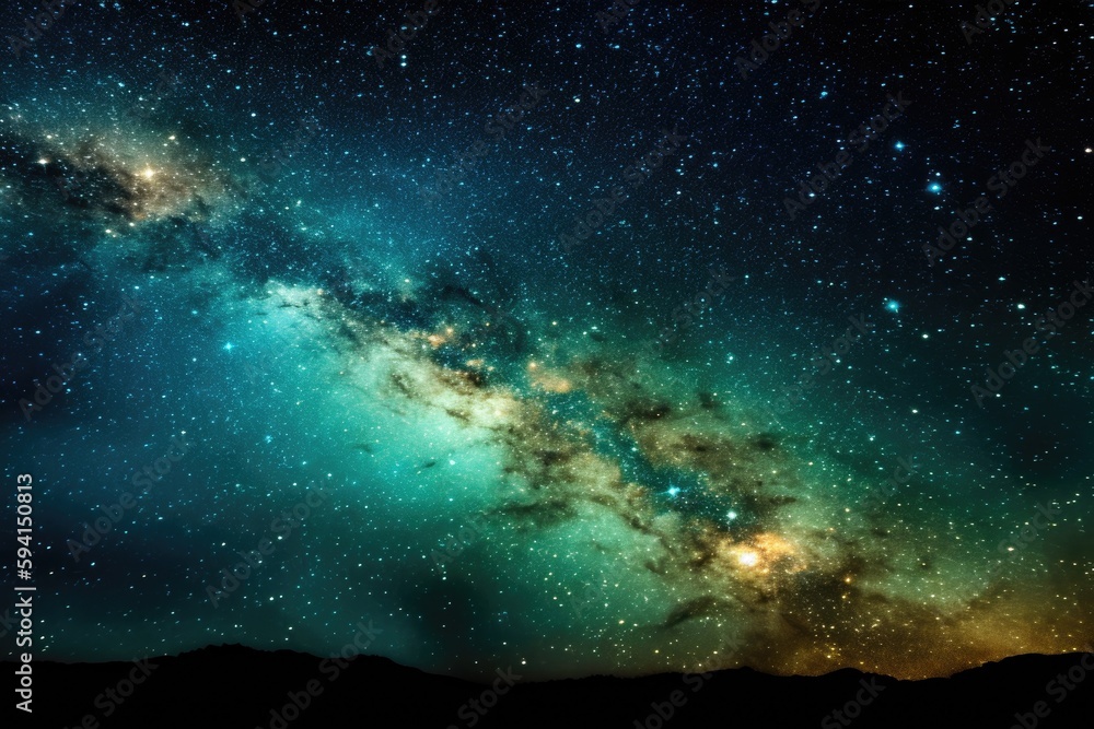 Fototapeta premium breathtaking night sky filled with stars and the Milky Way galaxy. Generative AI
