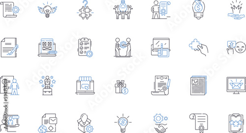 Product research line icons collection. Analysis, Innovation, Trends, Insight, Metrics, Strategy, Development vector and linear illustration. Testing,Feedback,Concept outline signs set