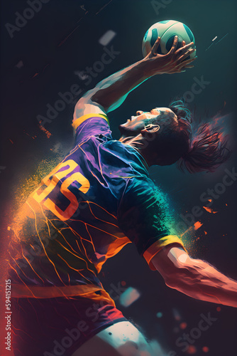 Credible_handball_full_artistic_surreal_colorful_cinematic © Pierre