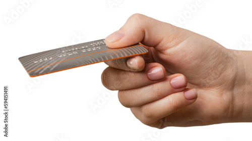 Human hand holds credit card