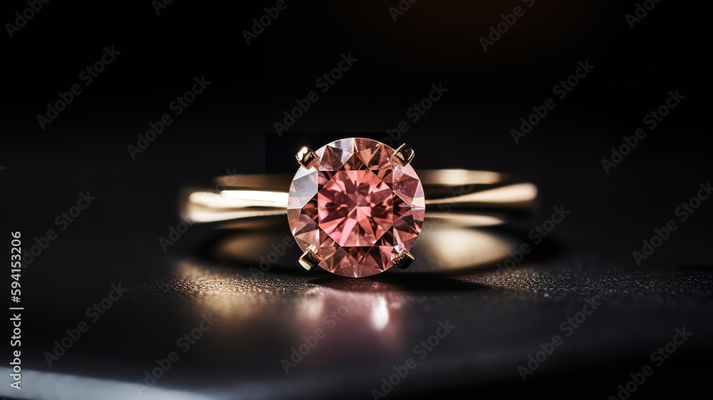 Pink Diamond Beauty on a Gold Band