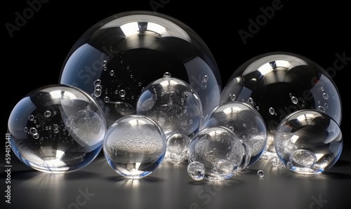 Playful and fun many colorful and transparent soap bubbles Creating using generative AI tools