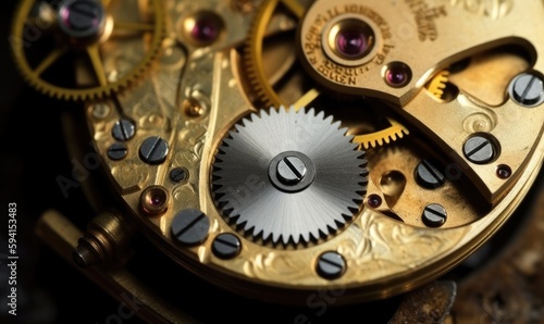 Restored vintage watch showcases beautifully working gears Creating using generative AI tools