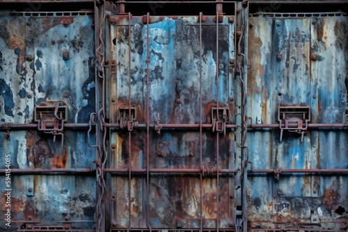 heavily corroded metal structure with rust and decay. Generative AI