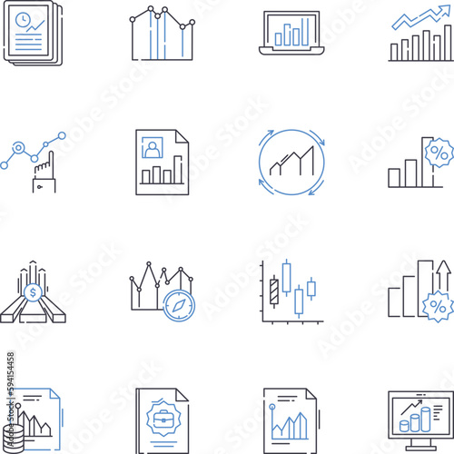 Hypothesis Testing line icons collection. Significance, Null, Alternative, Confidence, Parameter, P-value, Type I error vector and linear illustration. Type II error,Testing,Acceptance outline signs