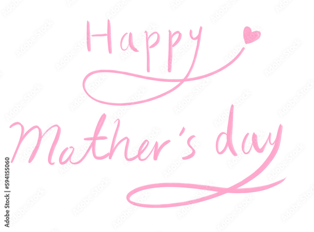 Happy Mother's Day Calligraphy Hand Writing Lettering with Pink Ink