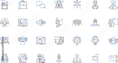 Career exploration line icons collection. Pathways, Prospects, Options, Discover, Passion, Planning, Skills vector and linear illustration. Search,Direction,Opportunity outline signs set
