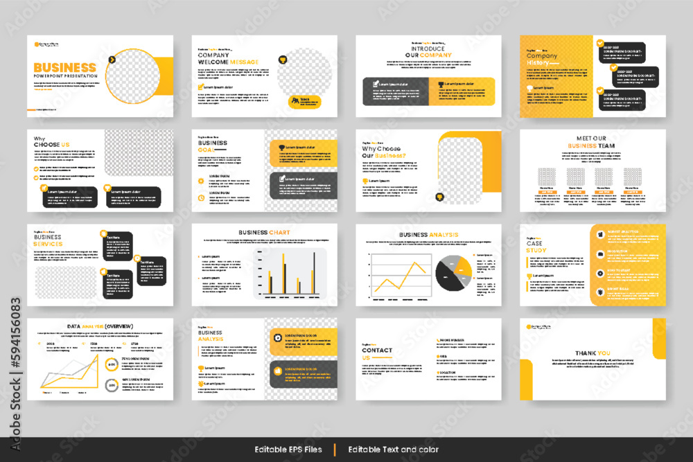 Business presentation slides template Vector, minimalist slide layout ...