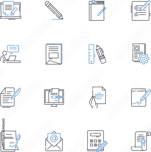 Restructuring line icons collection. Transformation, Reorganization, Redesign, Overhaul, Streamlining, Revamp, Modernization vector and linear illustration. Consolidation,Refocusing,Revitalization