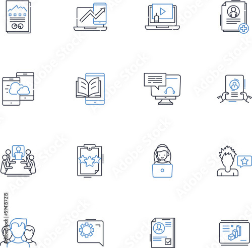 Mind mapping line icons collection. Visualization, Creativity, Innovation, Brainstorming, Clarity, Organization, Efficiency vector and linear illustration. Planning,Analysis,Association outline signs