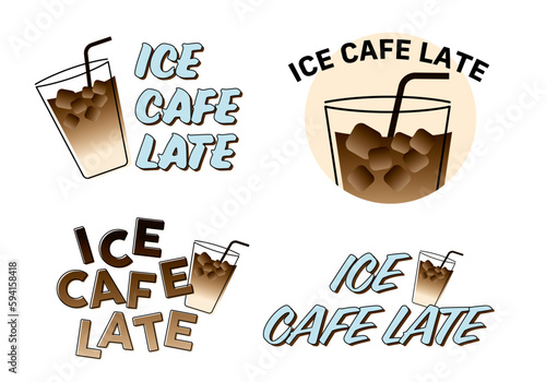 コーヒーショップをイメージしたカフェラテのイラストレーションです。