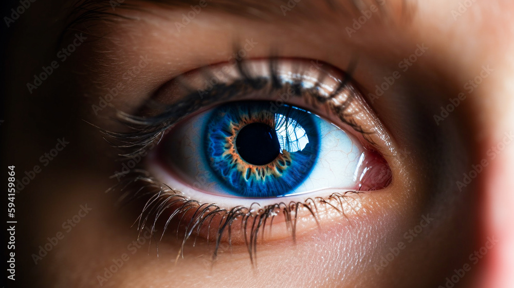 Fototapeta premium 青い瞳 Generative AI