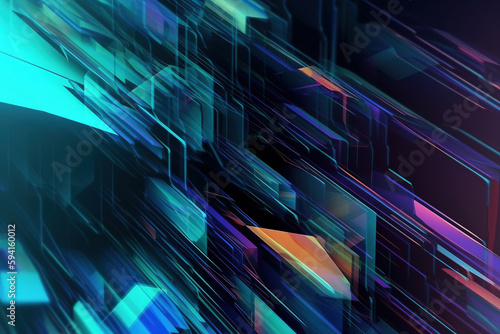 Abstract technology background. Development, technology, digital and marketing industry concept. Generative art