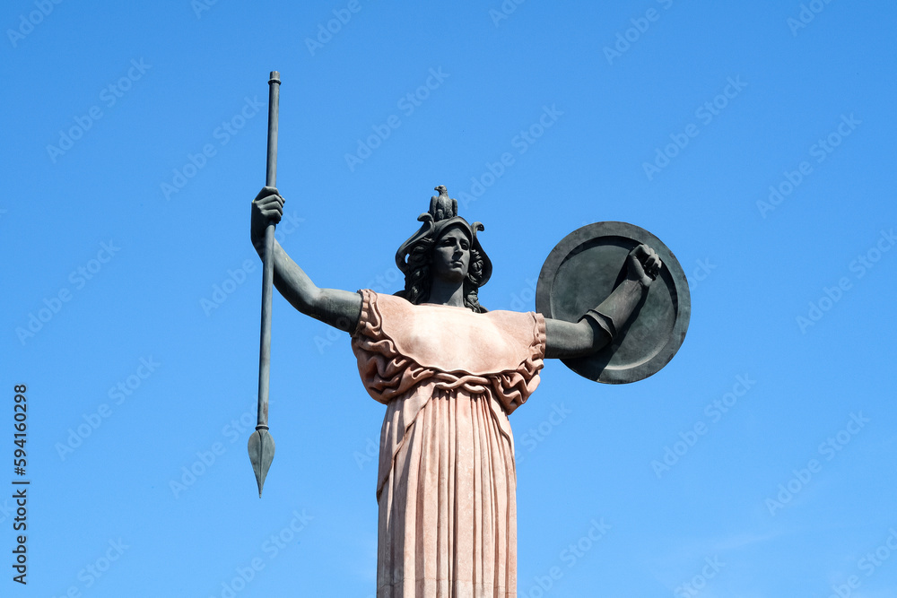 Pavia statue Minerva square panorama landscape art history culture Italy true