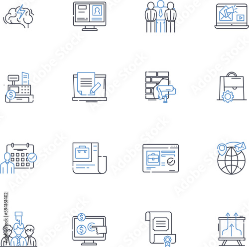 Recognition line icons collection. Appreciation, Acknowledgment, Praise, Admiration, Validation, Gratitude, Applause vector and linear illustration. Commendation,Esteem,Honor outline signs set