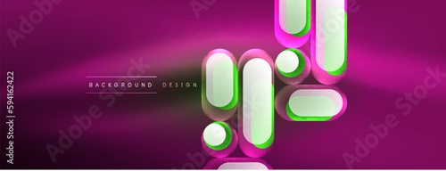 Neon circle abstract background. Template for wallpaper, banner, presentation, background