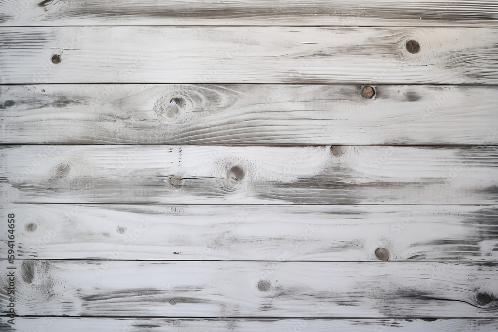 Naklejka premium Wooden background with gray colored horizontal planks. Generative AI illustration