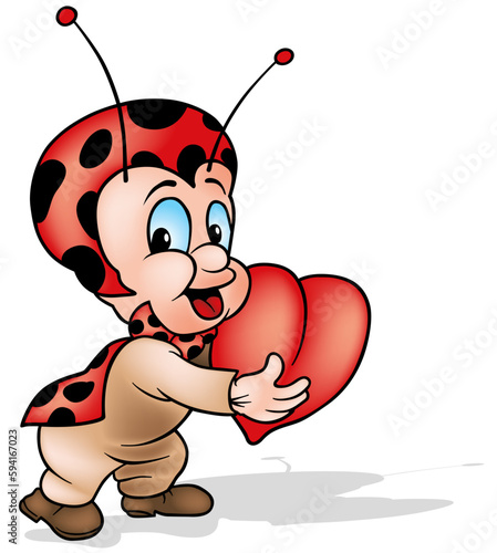 Cheerful Ladybug Carrying H...